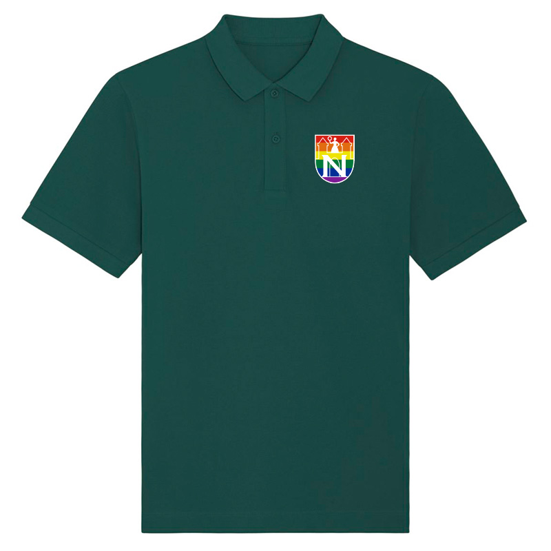 Herren-/Unisex-Polo-Shirt mit Stick - Glazed Green - "N Regenbogen" - L